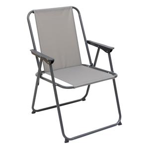 Atmosphera camping/strand stoel - aluminium - inklapbaar - grijs - L52 x B55 x H75 cm -