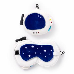 Relaxeazzz Ruimtevaart knuffel/reiskussen/slaapmasker - 2-in-1 set - voor kinderen