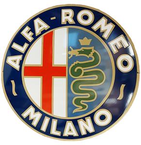 Fiftiesstore Alfa Romeo Logo Emaille Bord XL - Ø78cm