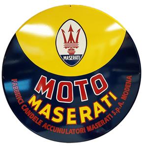 Fiftiesstore Moto Maserati Emaille Bord XL - Ø78cm