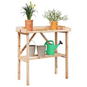 VidaXL Plantentafel met schap 78x38x82,5 cm massief vurenhout