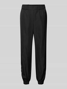 Marc Cain Tapered fit stoffen broek met labelapplicatie