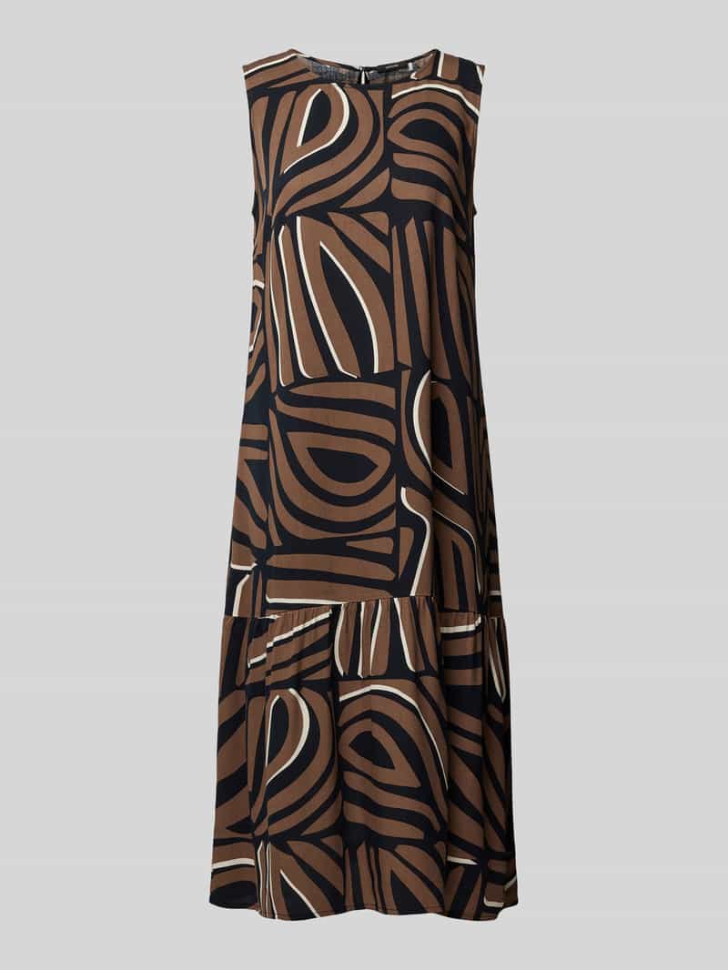 Opus Midi-jurk met ronde hals, model 'WICY OASIS'