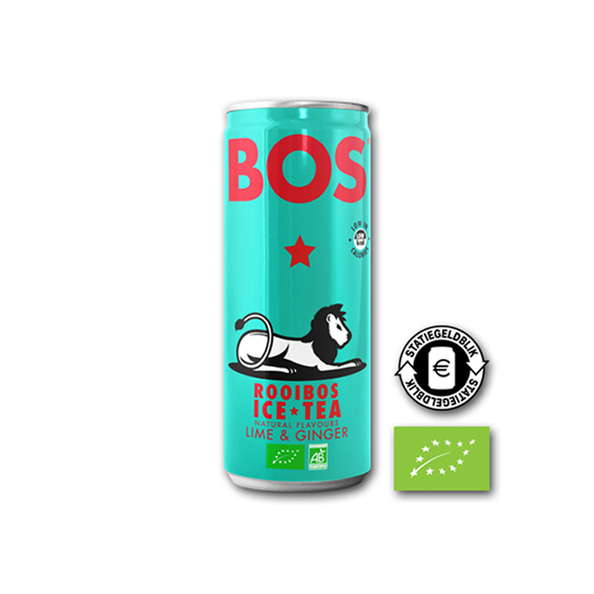 Bos | Ice Tea Lime&Ginger Bio | Blik | 12 x 250 ml