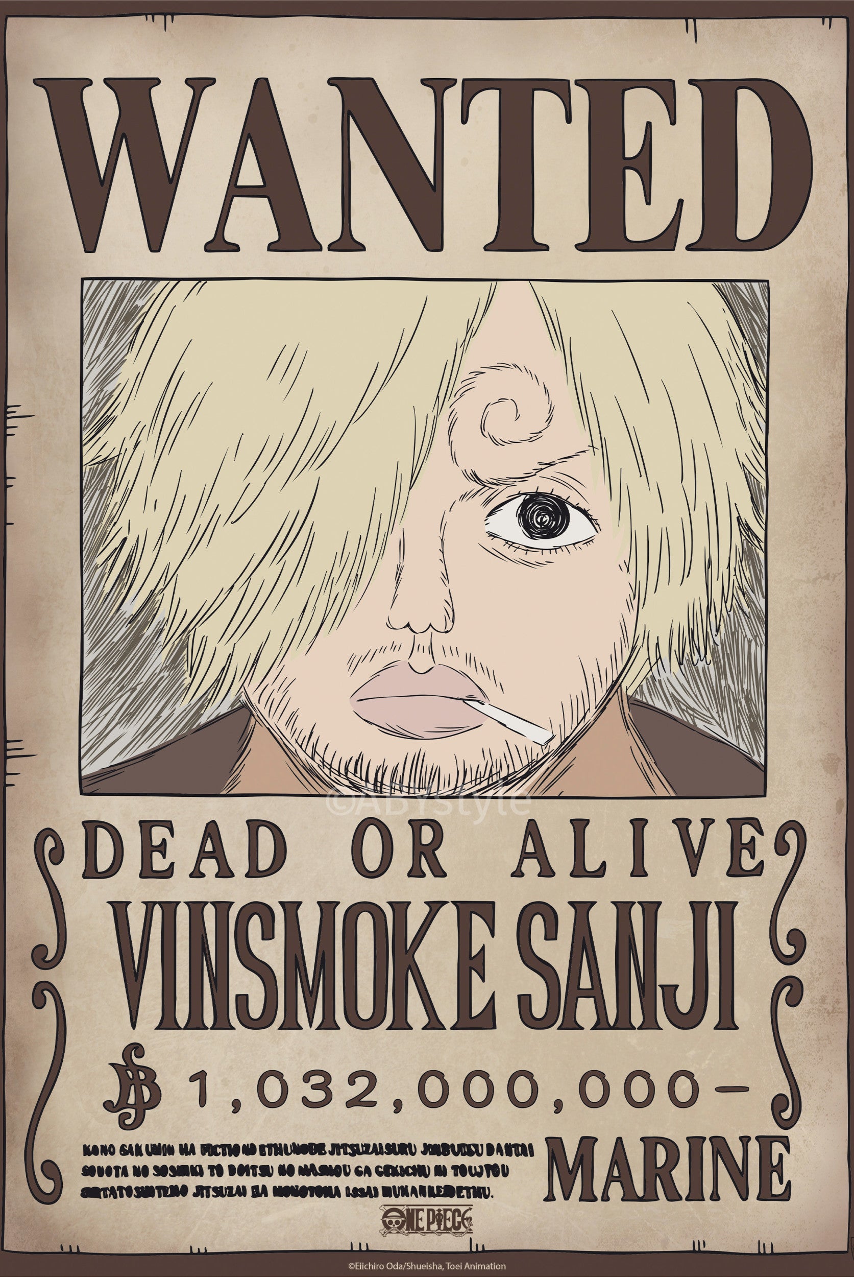 ABYstyle Poster One Piece Wanted Sanji Wano 38x52cm