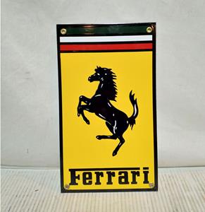 Fiftiesstore Ferrari Emaille Bord 30.5 x 18 cm