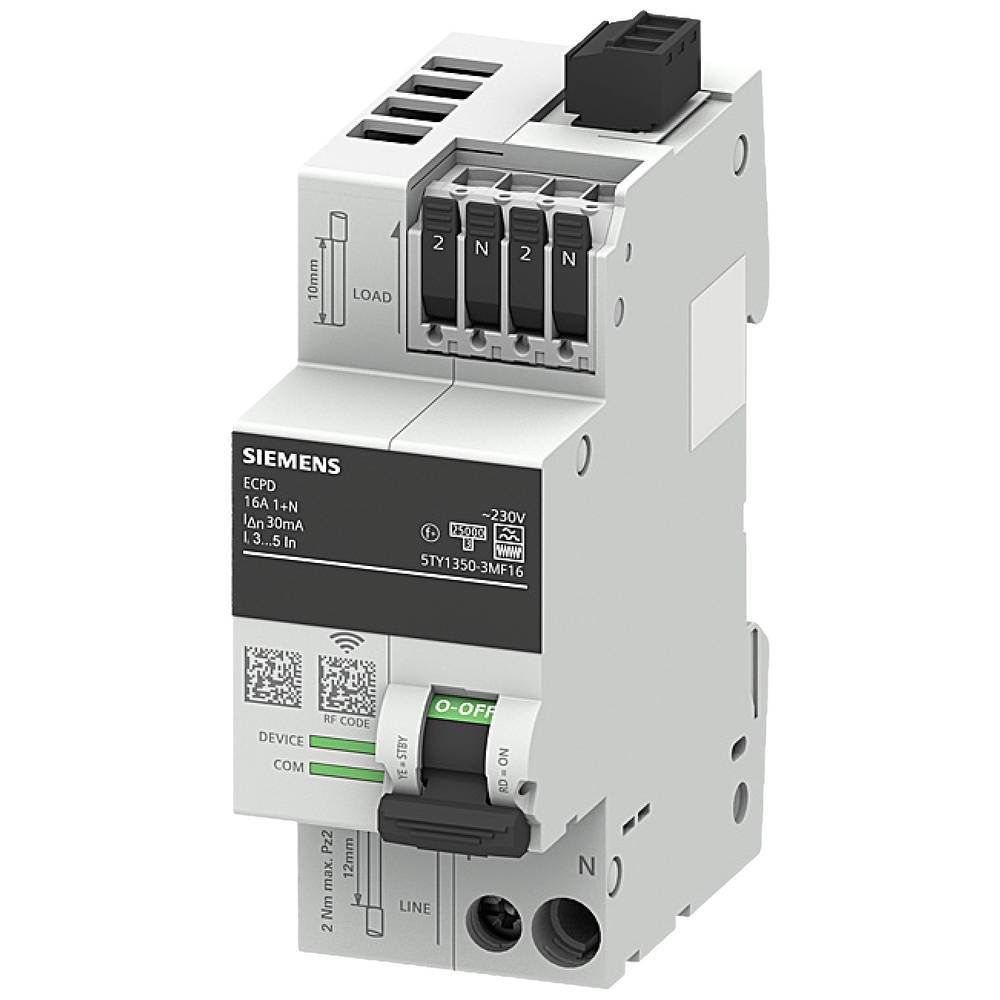 Siemens 5TY1350-3MF06 Elektronisch veiligheidsschakelapparaat 1-fasig F 2-polig 0.03 A 230 V