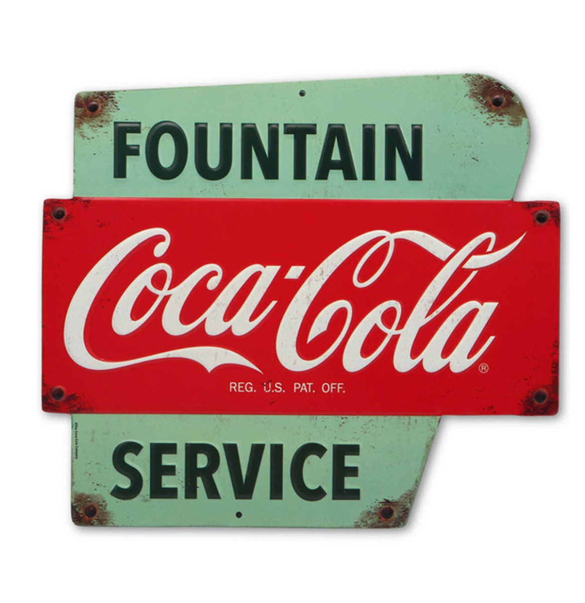 Fiftiesstore Coca-Cola Fountain Service Metalen Bord - 29 x 33cm