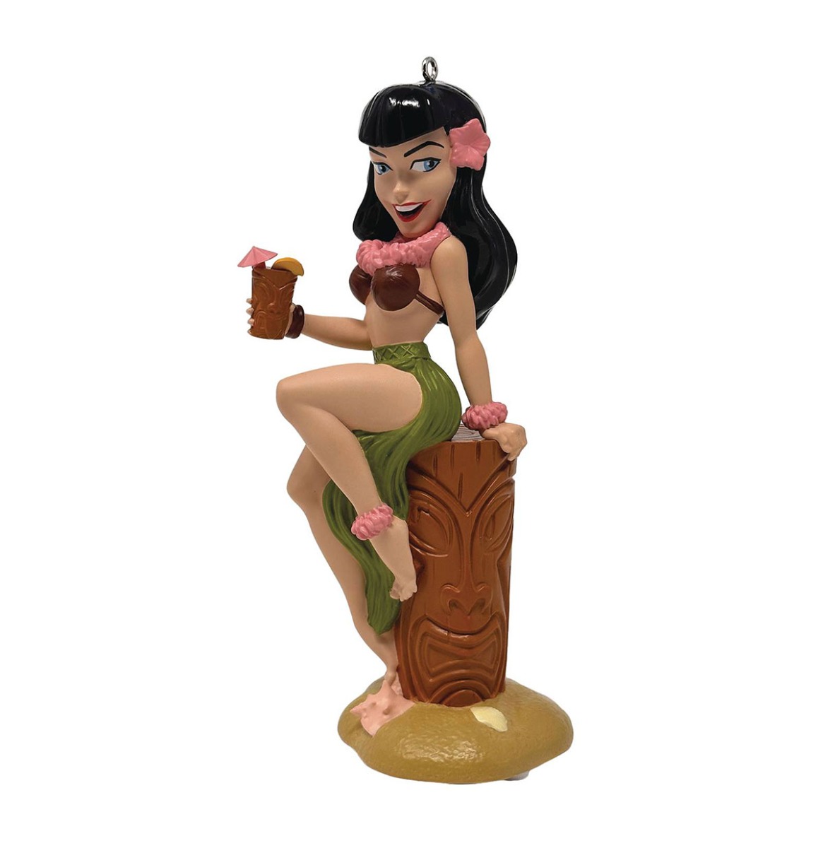 Fiftiesstore Bettie Page Tiki Time Bettie Ornament