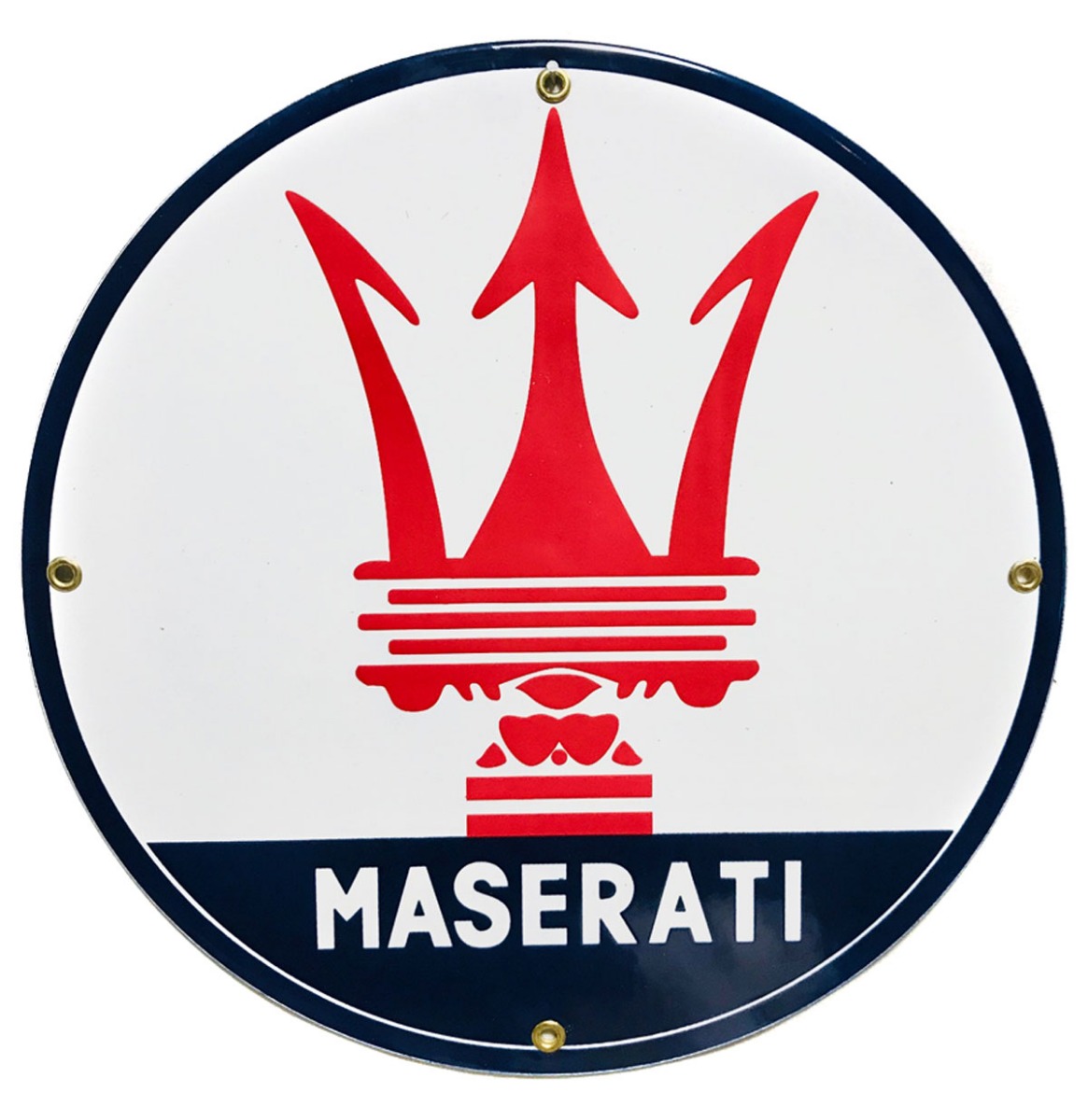 Fiftiesstore Maserati Emaille Bord - 30 cm ø