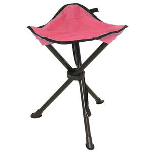 Redcliffs Opvouwbaar krukje - driepoot - camping/outdoor - rood - D34 x H40 cm -