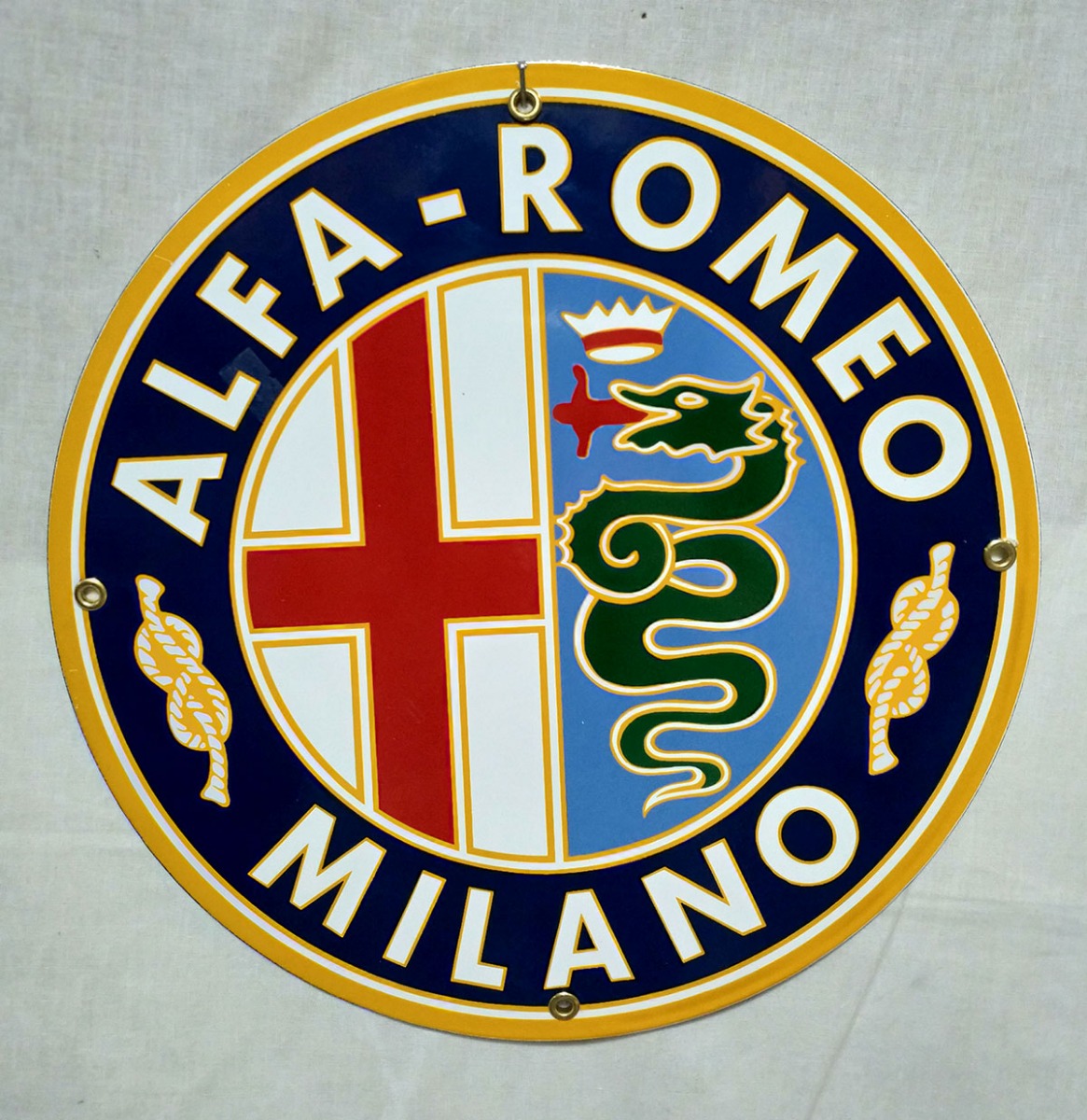 Fiftiesstore Alfa Romeo Milano Emaille Bord