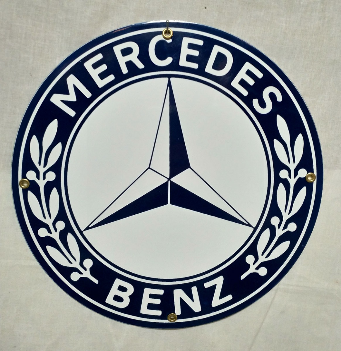 Fiftiesstore Mercedes Benz Emaille Bord 12 / 30 cm
