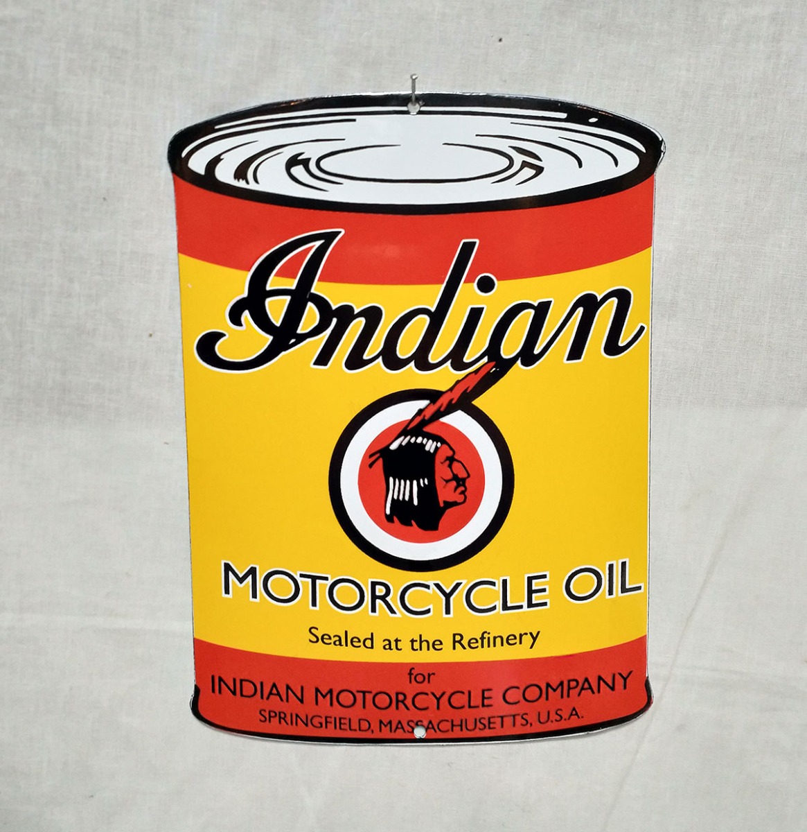 Fiftiesstore Indian Motorcycle Oil Emaille Bord