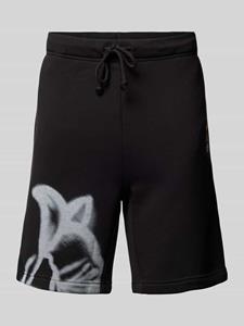 HUGO Regular fit sweatshorts met labelprint, model 'Diflowos'