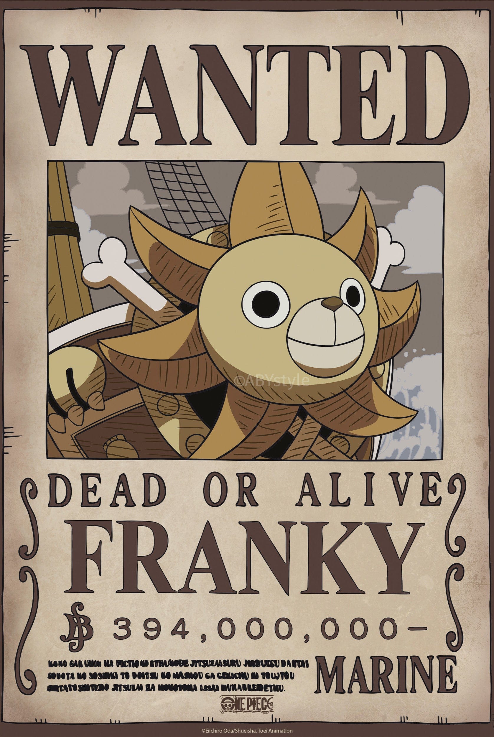 ABYstyle Poster One Piece Wanted Franky Wano 38x52cm