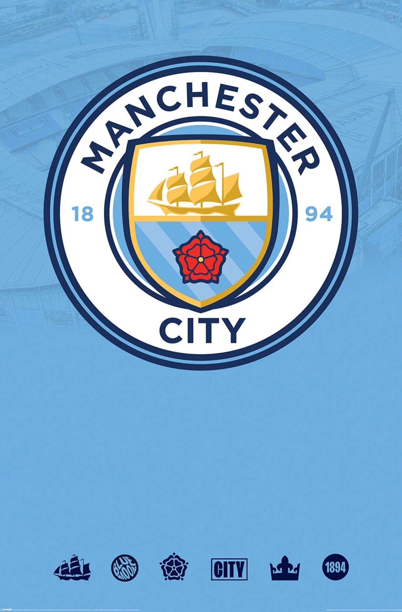 Pyramid Poster Manchester City Club Crest 61x91,5cm