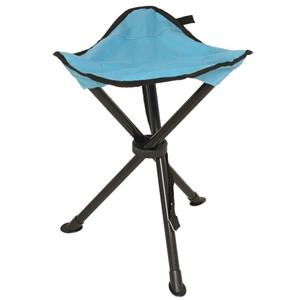 Redcliffs Opvouwbaar krukje - driepoot - camping/outdoor - lichtblauw - D34 x H40 cm -