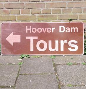 Fiftiesstore Hoover Dam Tours Straatbord - 89 x 36cm - Origineel