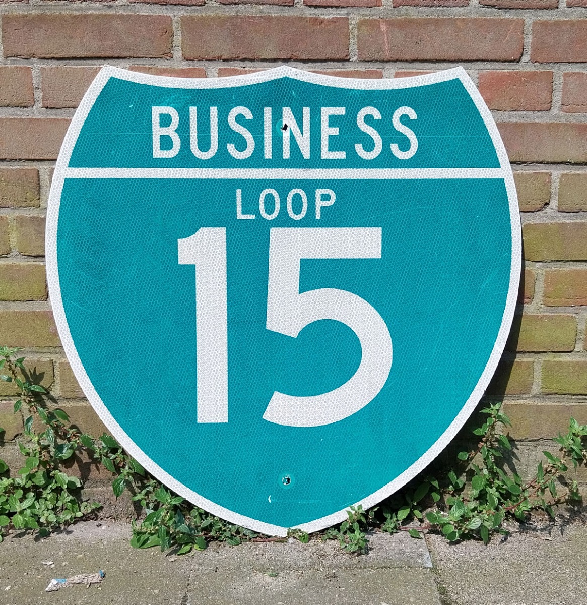 Fiftiesstore Business Loop 15 Verkeersbord - 61 x 61cm - Origineel