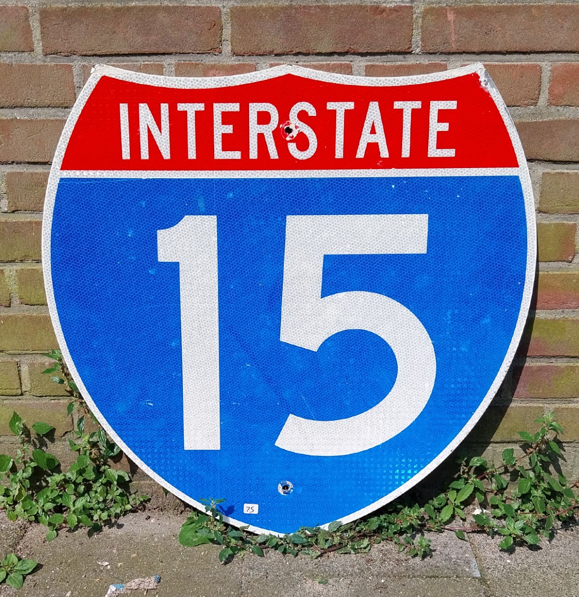 Fiftiesstore Interstate 15 Verkeersbord - 61 x 61cm - Origineel