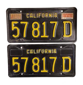 Fiftiesstore Californie Kentekenplaten - 1975 - Origineel (Set)