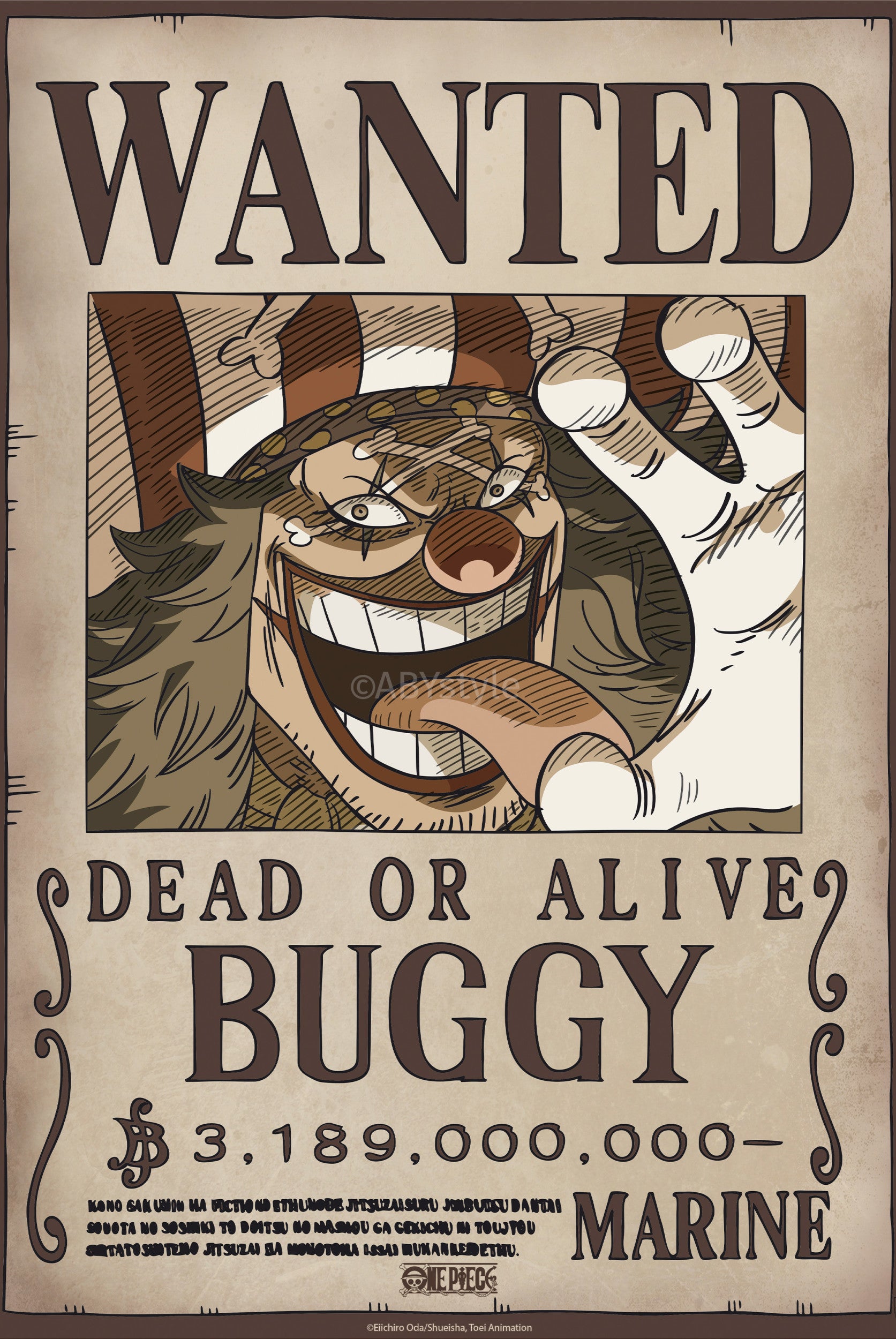 ABYstyle Poster One Piece Wanted Buggy Wano 38x52cm