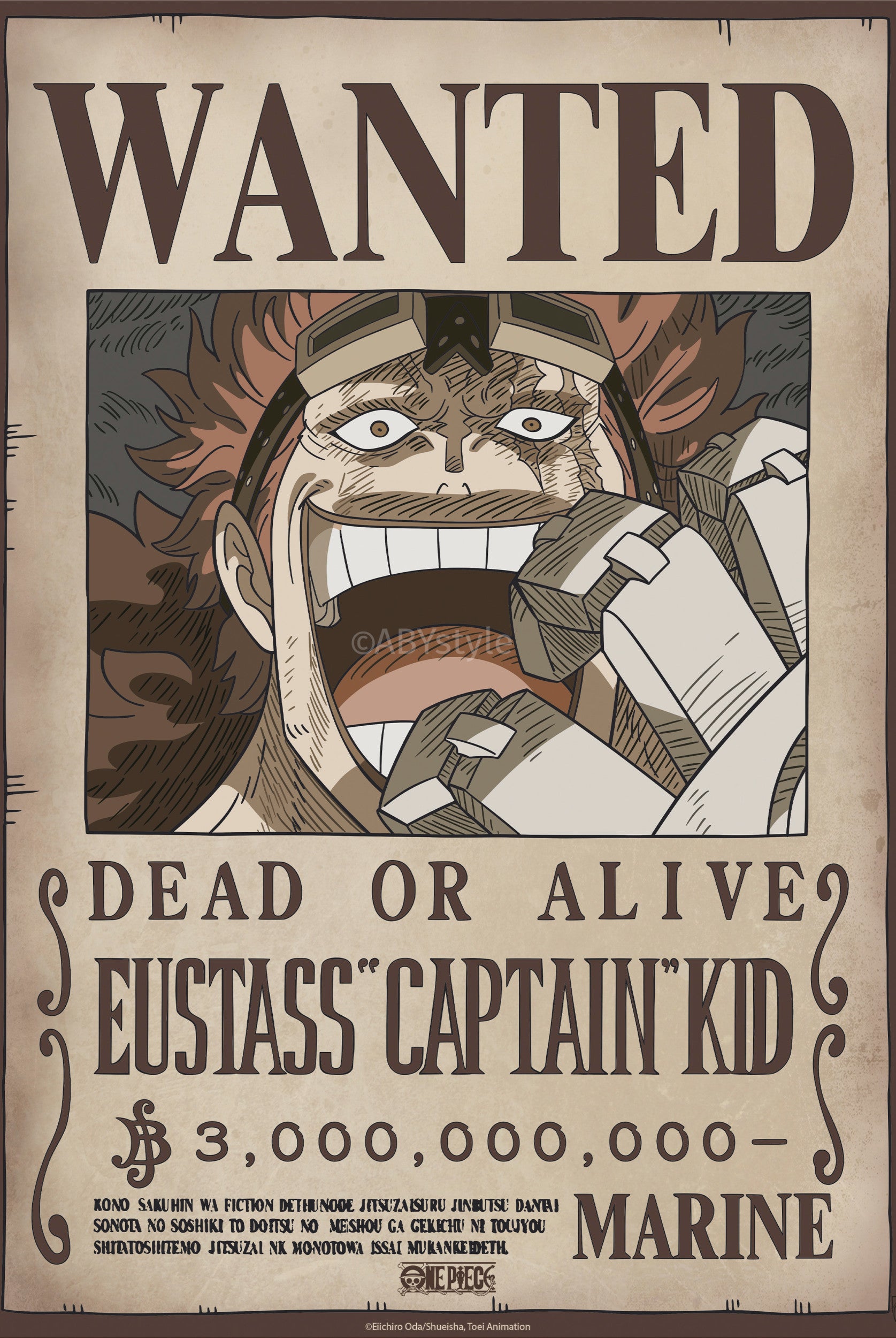 ABYstyle Poster One Piece Poster Wanted Kid Wano 38x52cm