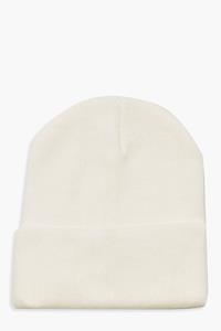 Boohoo Basic Gebreide Muts, Cream