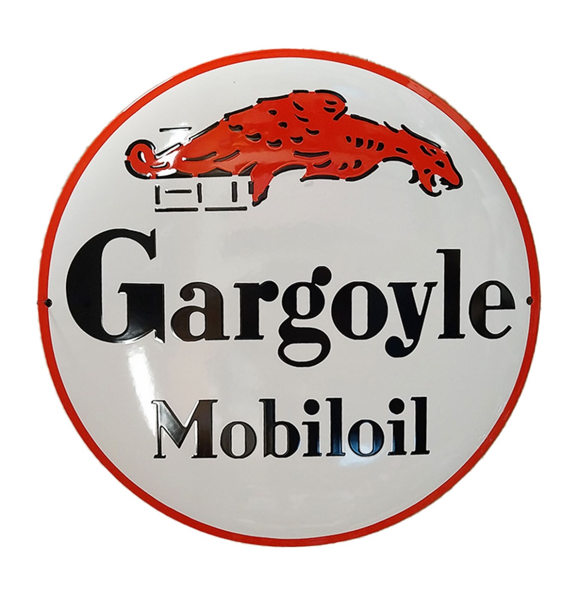 Fiftiesstore Gargoyle Mobiloil Emaille Bord- Ø41cm