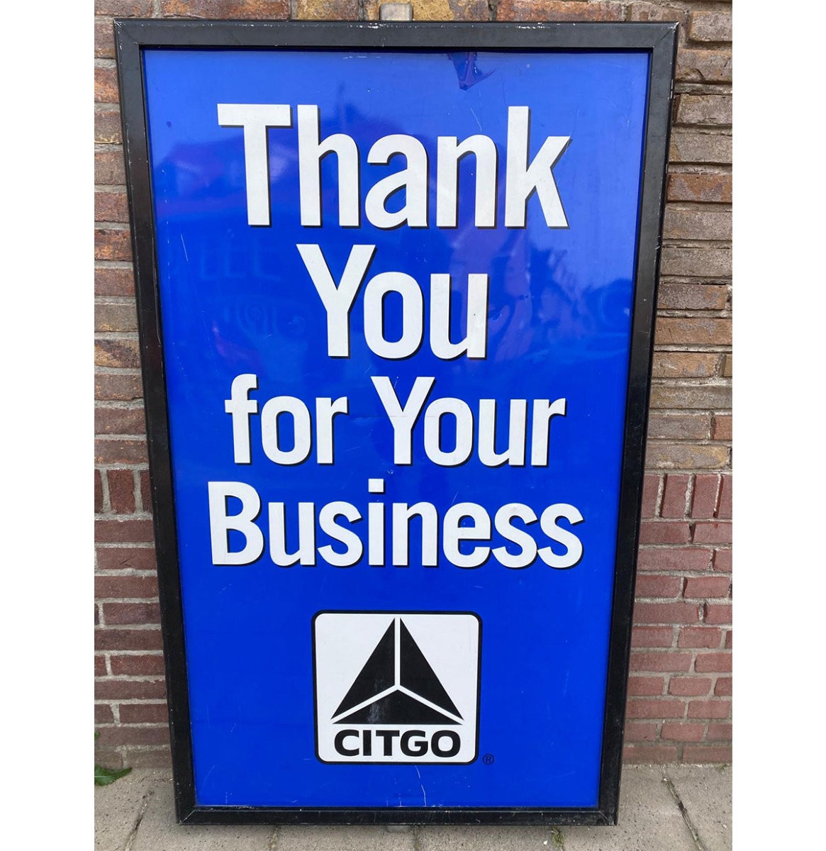 Fiftiesstore Citgo Thank You Metalen Bord in Lijst - 153 x 93cm - Origineel