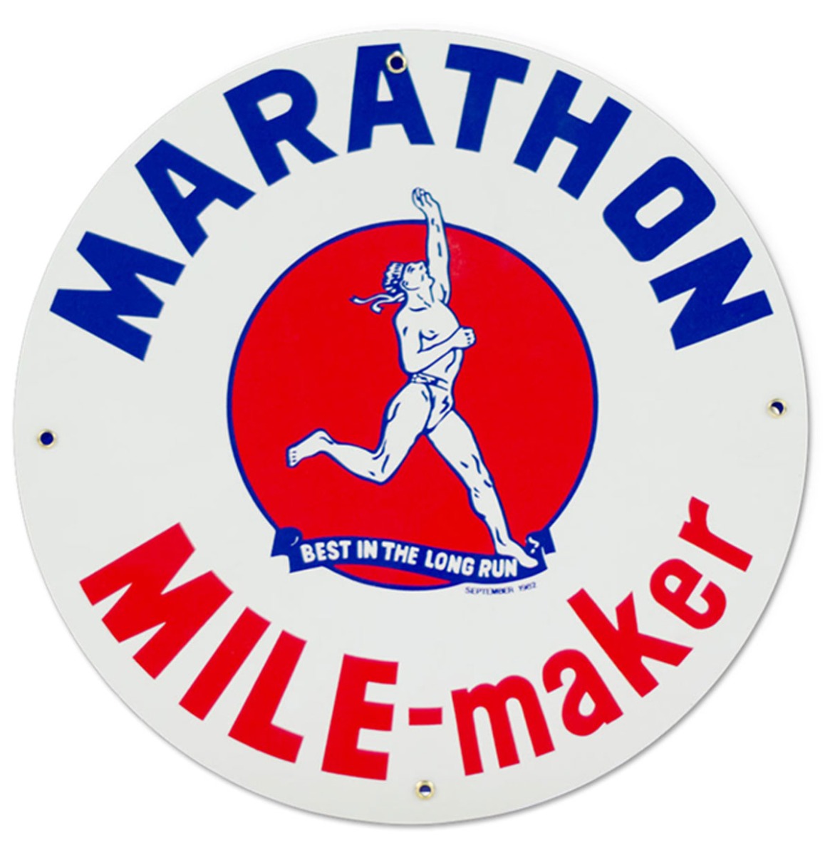 Fiftiesstore Marathon Mile-Maker 12 (30cm) Zwaar Metalen Bord