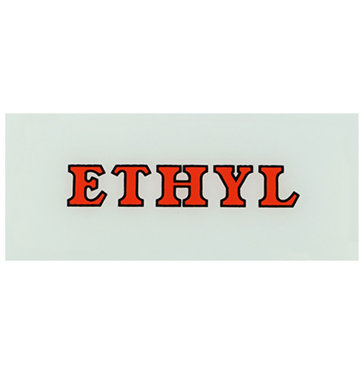 Fiftiesstore Ethyl Ad-Glass Voor Benzinepomp Rode Letters 26 x 11 cm