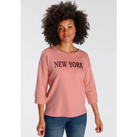 H.I.S Shirt met 3/4 mouwen met new york print op de voorkant