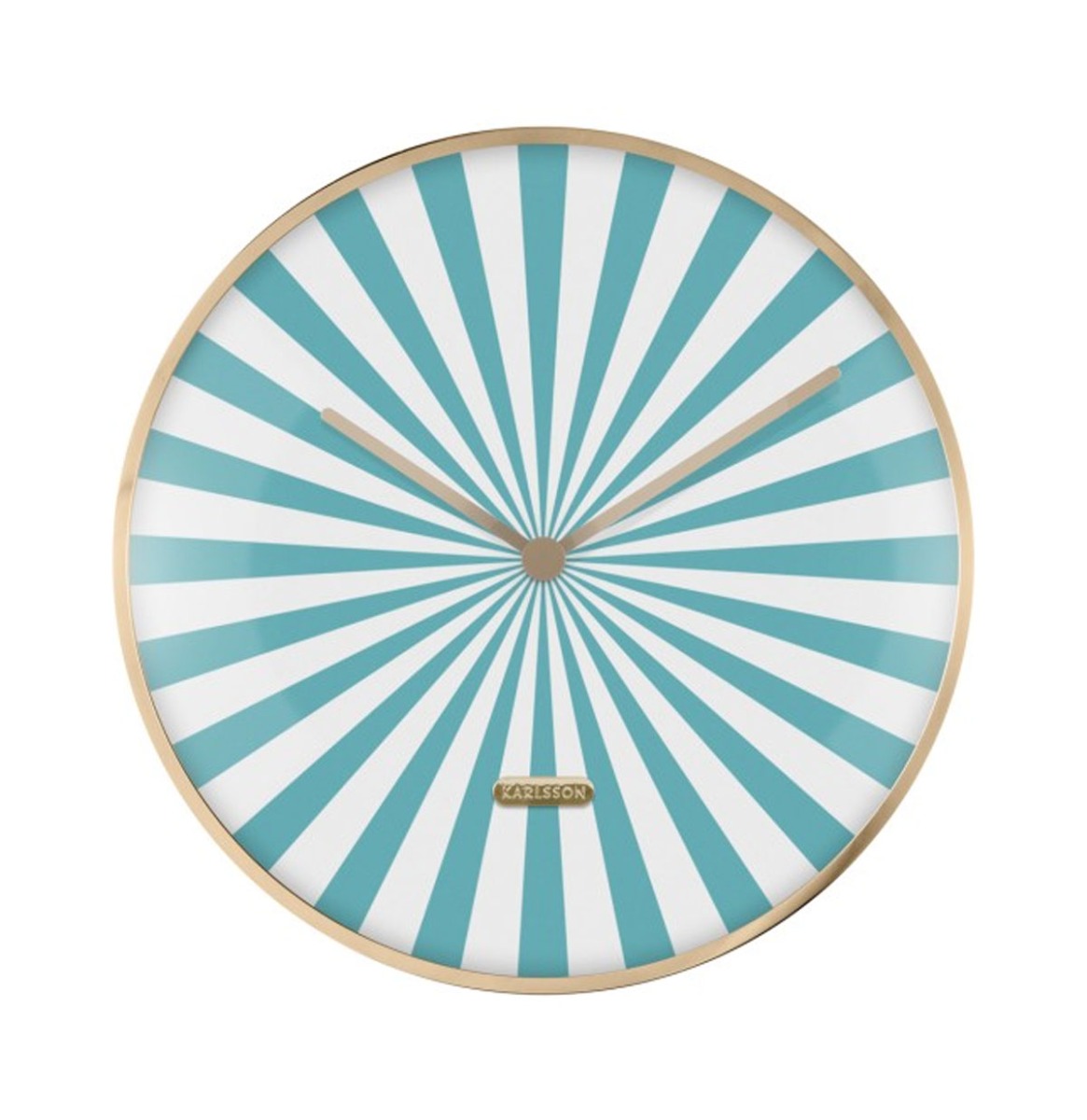 Fiftiesstore Wall Clock Candy Swirl Dome Turquoise en Wit