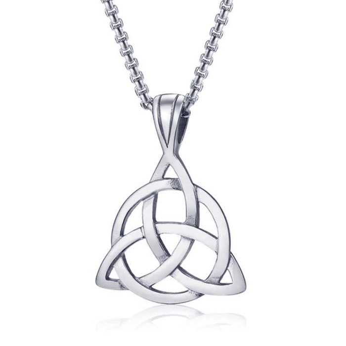 Mendes Heren ketting  Edelstaal Triquetra Knoop Zilverkleurig