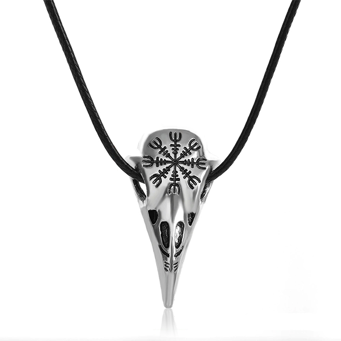 LGT JWLS LGT Jewels heren ketting Edelstaal Kraai Schedel Amulet