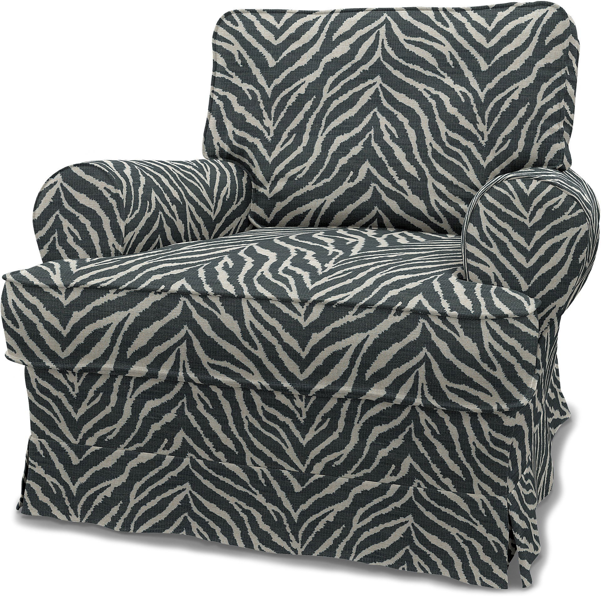 Bemz IKEA - Hoes voor fauteuil Barkaby (standaard model), Black/White, DE NATURES’ PALETTE COLLECTION VAN 