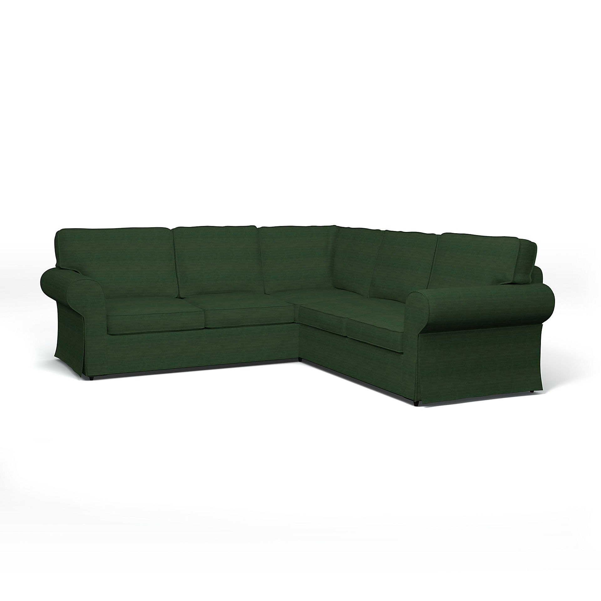 Bemz IKEA - Hoes voor 4-zitshoekbank Ektorp, Deep Green, DE NATURES’ PALETTE COLLECTION VAN 