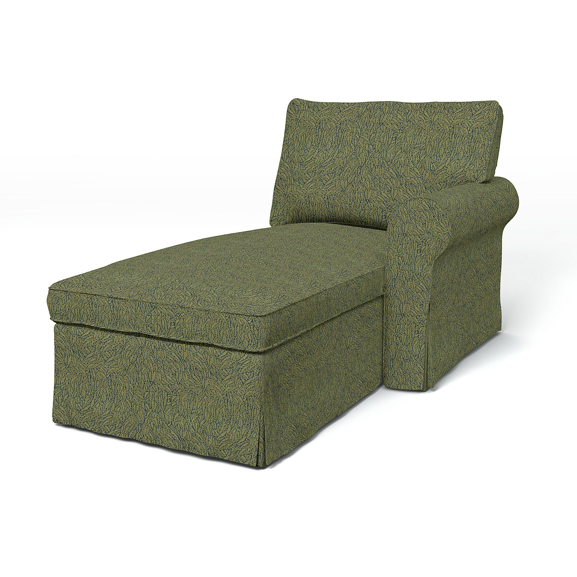 Bemz IKEA - Hoes voor chaise longue Ektorp met armleuning rechts, Green, DE NATURES’ PALETTE COLLECTION VAN 