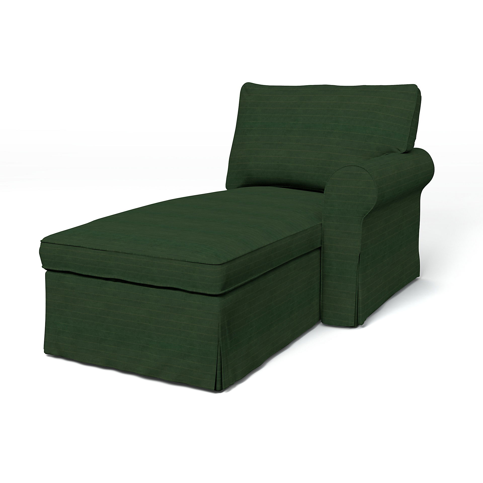 Bemz IKEA - Hoes voor chaise longue Ektorp met armleuning rechts, Deep Green, DE NATURES’ PALETTE COLLECTION VAN 