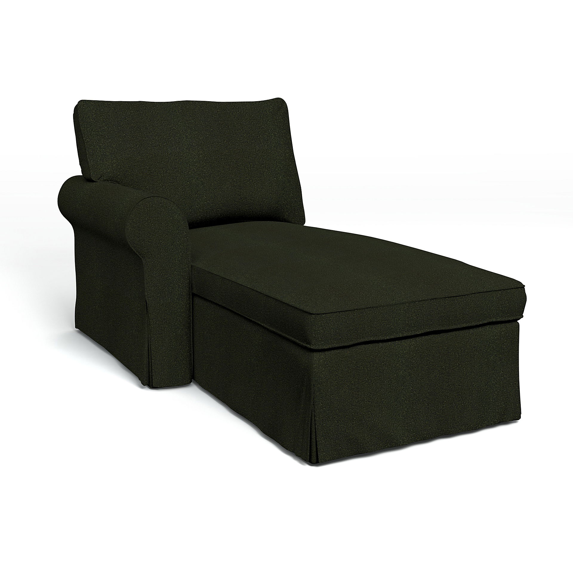 Bemz IKEA - Hoes voor chaise longue Ektorp met armleuning links, Dark Moss Green, DE NATURES’ PALETTE COLLECTION VAN 