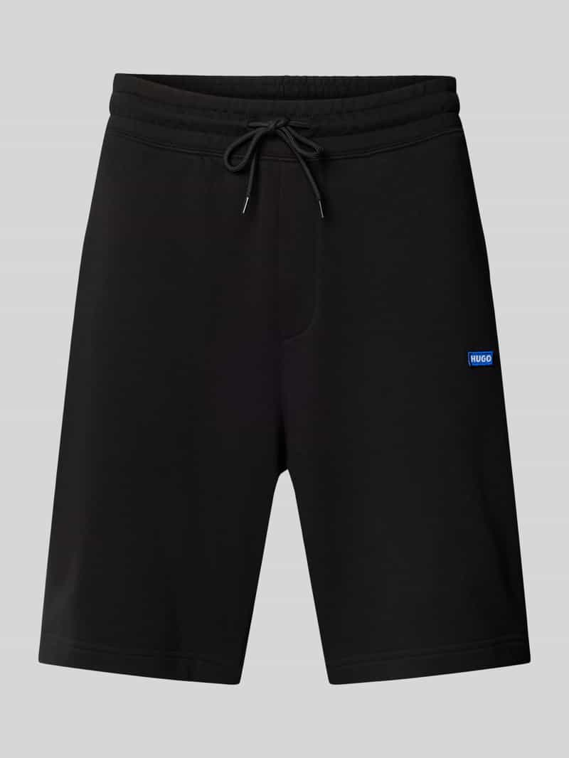 Hugo Blue Regular fit sweatshorts met labelpatch, model 'Nasensio'