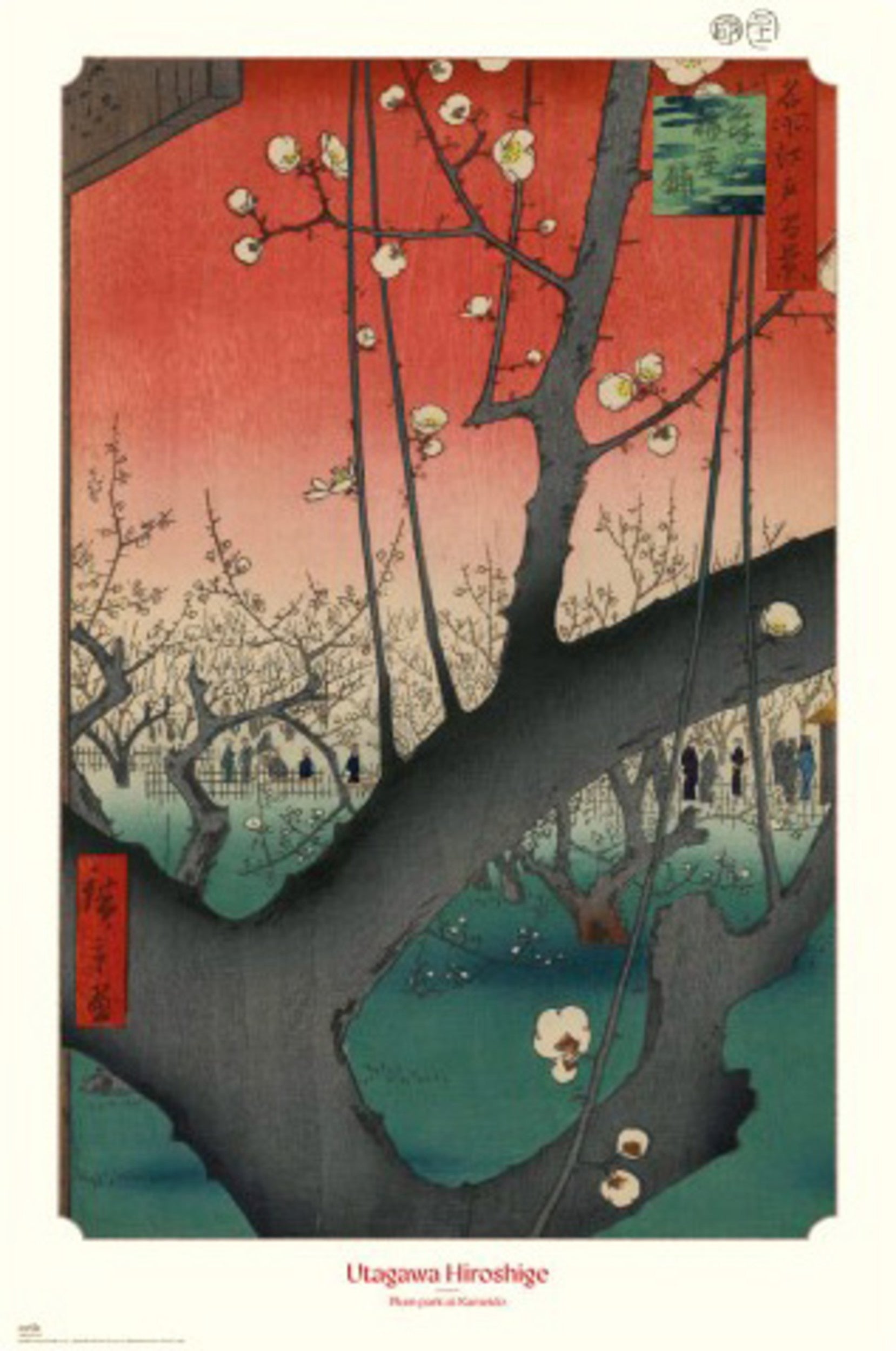 Grupo Erik Poster Plum Park at Kameido Utagawa Hiroshige 61x91,5cm