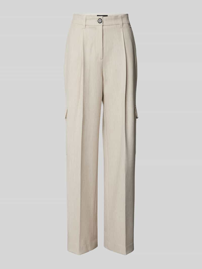 Marc Cain Wide leg stoffen broek met bandplooien