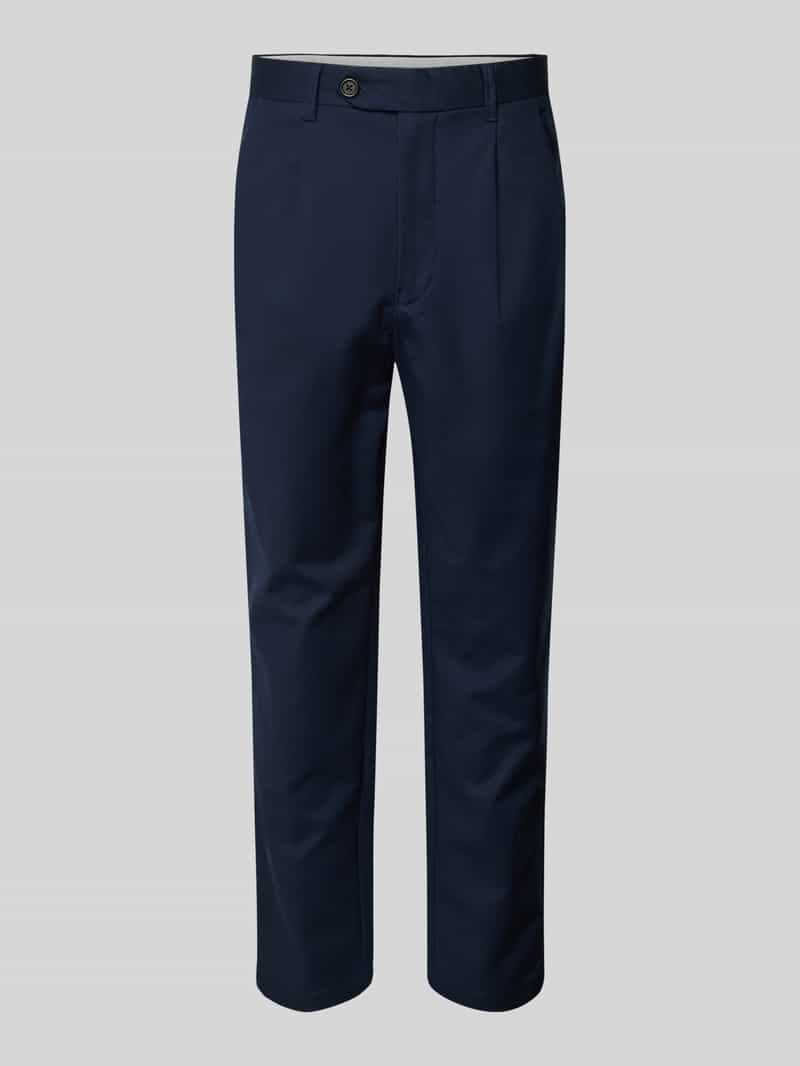 Selected Homme Regular tapered fit bandplooibroek met riemlussen