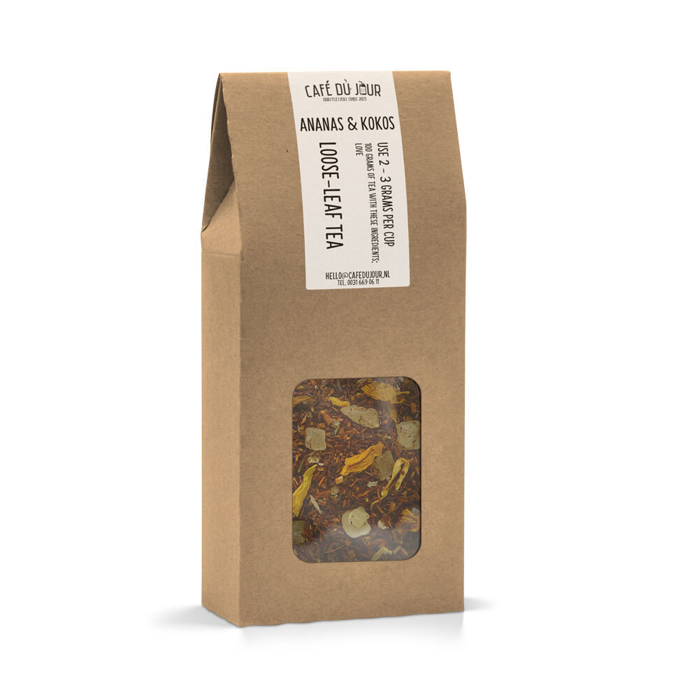 Café du Jour Ananas & Kokos - Rooibos thee 100 gram -  losse thee