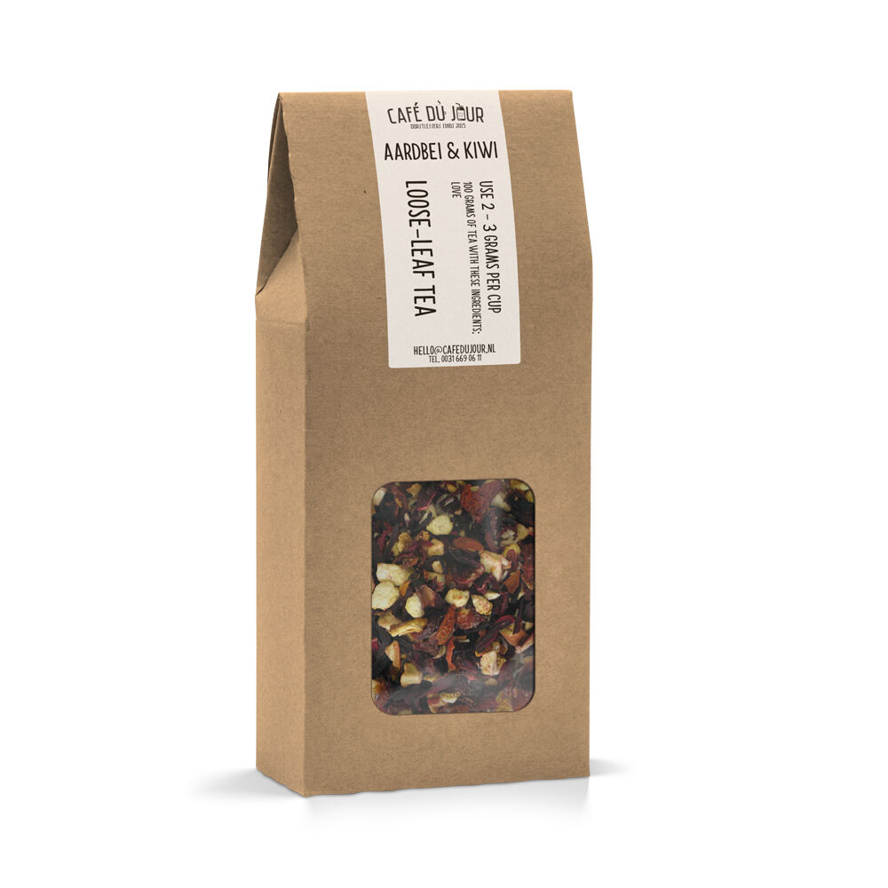 Café du Jour Aardbei & Kiwi - Vruchtenthee 100 gram -  losse thee