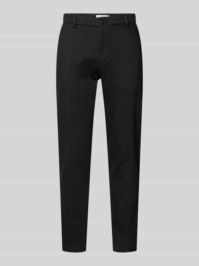 Drykorn Tapered fit stoffen broek met ceintuurlussen, model 'AJEND'