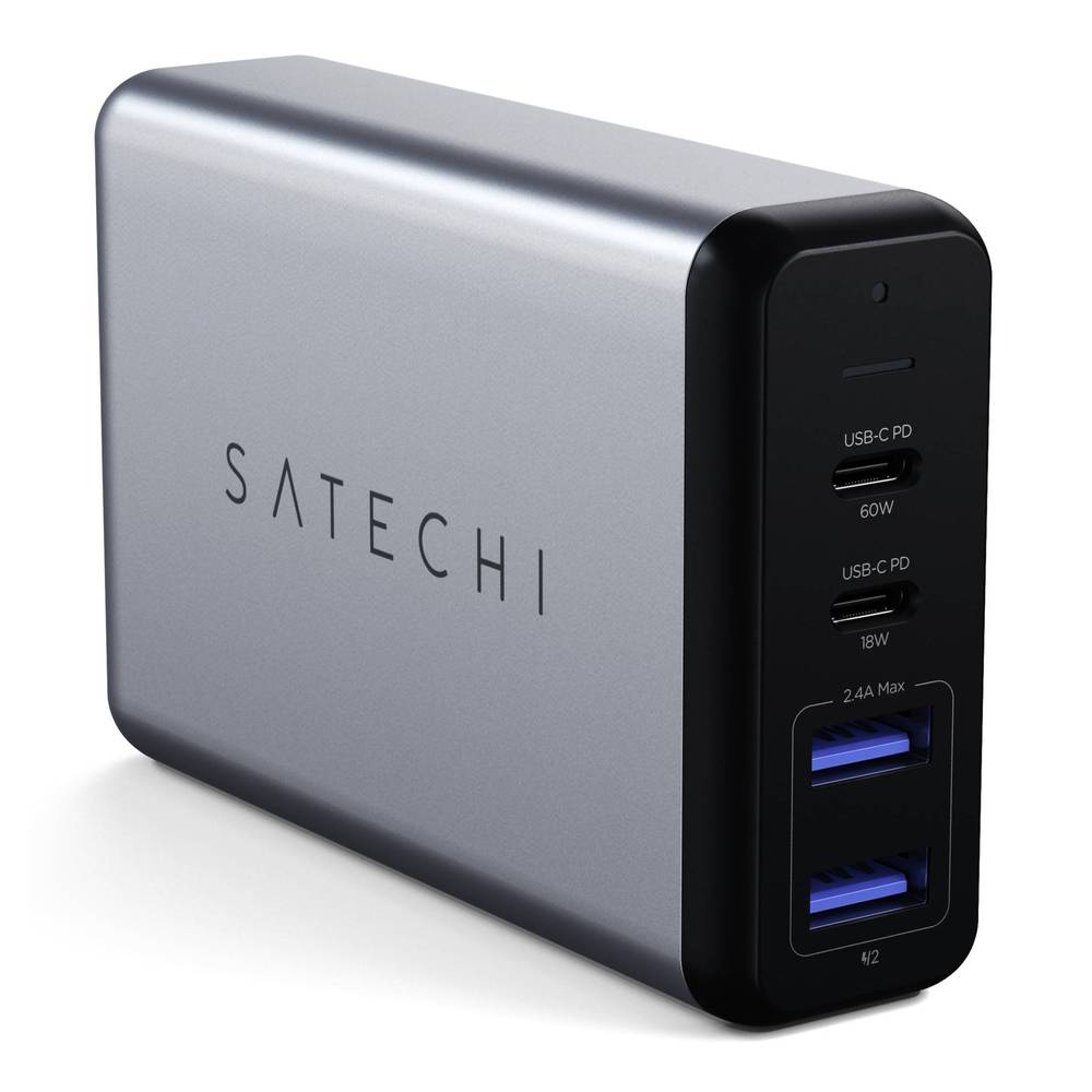 Satechi ST-MC2TCAM GSM-lader USB 3.0, USB-C 75 W Zwart, Zilver